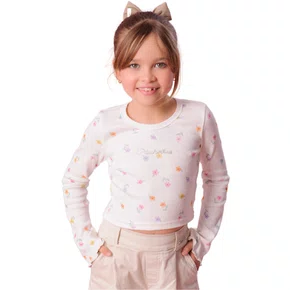 Blusa Cropped Micro Flores Colors Pituchinhus