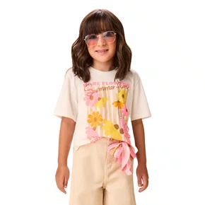 Blusa Flores e Bordado Summer Fun Momi