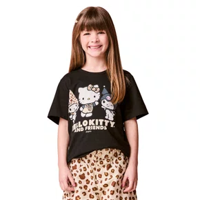 Blusa Hello Kitty and Friends Onça Preto Momi