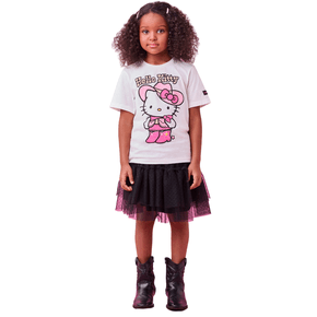 Blusa Hello Kitty Cowgirl Boiadeira Branca Momi