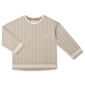 Blusa Listra Bege Tricot Classica Risca Dame