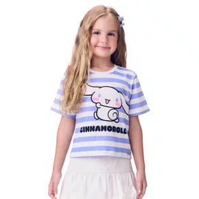 Blusa Listradinha Cinamonroll Azul Momi