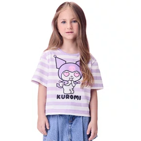 Blusa Listrinha Roxa Kuromi Momi