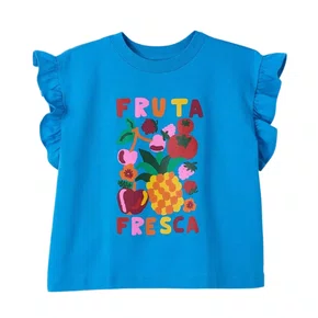 Blusa Malha Silk Fruta Fresca Azul Fabula