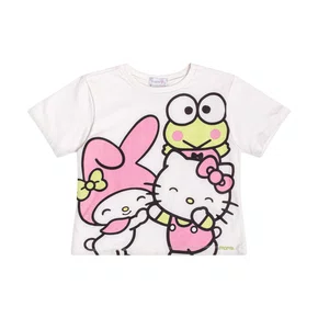 Blusa Manga Curta Hello Kitty e My Melody Momi