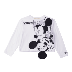 Blusa Manga Longa Minnie e Mickey Anime
