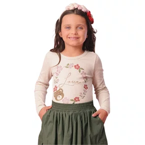 Blusa Ribana Love Ursinhas Bege Ninive Pituchinhus