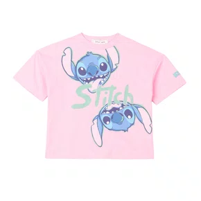 Blusa Rosa do Stitch com Strass Anime
