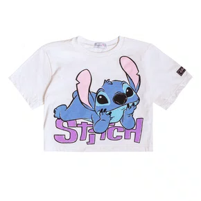 Blusa Stitch e Angel Perola Off white Momi