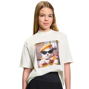 Blusa T Shirt Cat Boina Off White Authoria