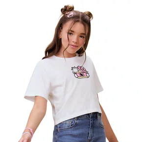 Blusa T shirt Hello Kitty e Amigos Branca Authoria