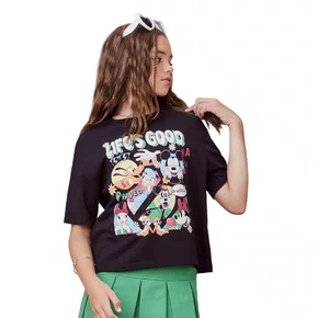 Blusa T Shirt Mickey Life Good Preto Authoria