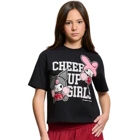 Blusa T Shirt My Melody & Kuromi Preto Authoria