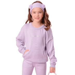 Blusa Tricot Canguru Lilas Cristais Pituchinhus