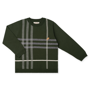 Blusa Tricot  Xadrez Intarsia Militar Dame