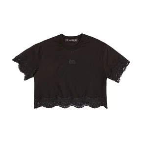 Blusa TShirt Cropped Renda Preto Authoria