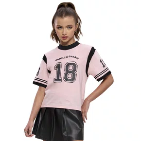 Blusa Tshirt Rosa College Vanilla Cream