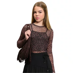 Blusa Tule Animal Print Leopard Authoria