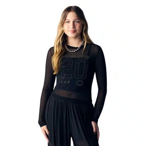 Blusa Tule NFL Strass Preto