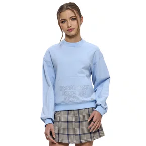 Blusão Moletom Azul Bebe Brilhos Vanilla Cream