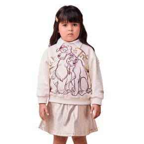 Blusão Moletom Bege Dama E Vagabundo Anime