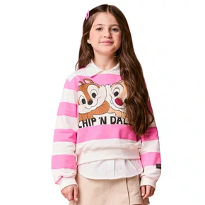 Blusão Moletom Listras Pink Tico e Teco Momi