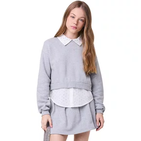 Blusão Moletom Mescla Camisa Gola Cristais I Am