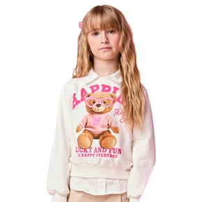 Blusão Moletom Urso Happier Bege Momi