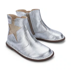 Bota Galaxia Teen Couro Argent Prata Petit Cheval