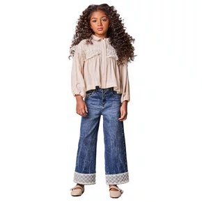 Calça Jeans Barrado Renda Anime