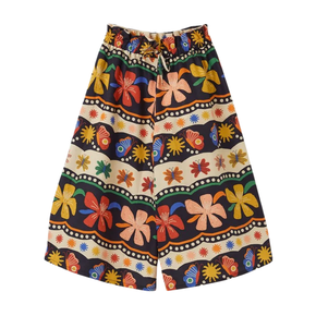 Calça Midi Flor Cosmica Bege Fabula