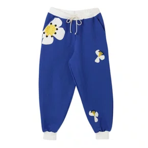 Calça Moletom Bordado Florada Azul Fabula