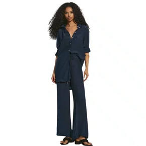 Calça Pantalona Lisos Shantung Dark Sky Cia Maritima