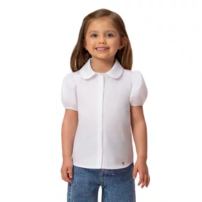 Camisa Tricoline Branca Básica Petit Cherie