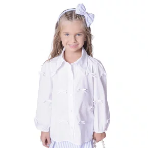 Camisa Tricoline Mini Lacinhos Pituchinhus