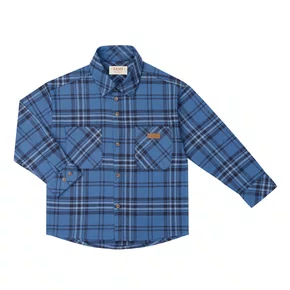 Camisa Xadrez Flanelada Azul Denim Classic Dame
