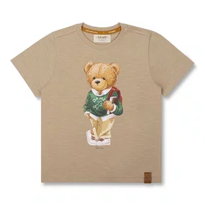 Camiseta Algodão Teddy Bege Estudante Dame