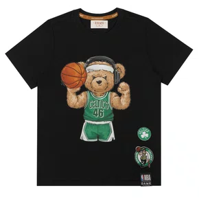 Camiseta Infantil NBA Celtics Teddy Fone Preto Dame