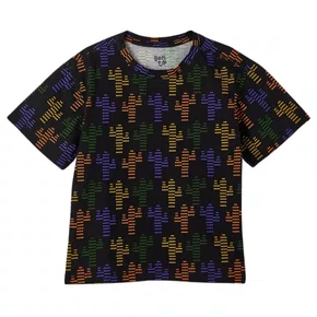 Camiseta Malha Cactos Preto Bento