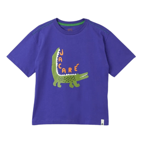 Camiseta Manga Curta Silk Jacare Azul Bento