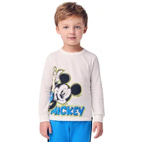 Camiseta Manga Longa Mickey Bye Bye Off White Youccie