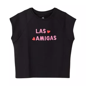 Camiseta Silk Malha Las Amigas Preta Farm Futura