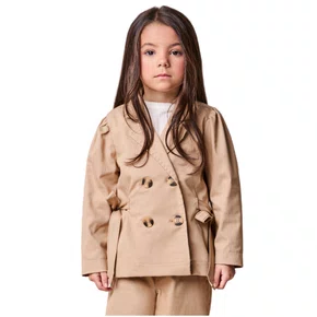 Casaco Jaqueta Trench Coat Bege Classic Anime