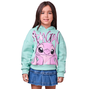Casaco Moletom Disney Verde Cha Stitch Anime