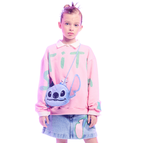 Casaco Moletom Rosa Stitch com Strass ANime