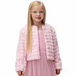 Casaco Pele Rosa Algodão Doce Petit Cherie