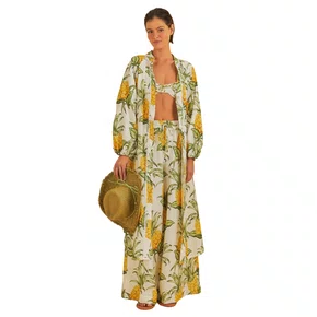 Chemise Leve Longa Suco De Abacaxi Farm