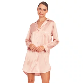 Chemise Manga Longa Cetim Rosa Revedenfant