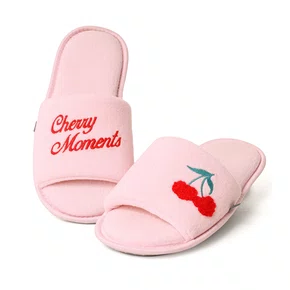 Chinelo Pantufa Rosa Cerejinha Cor Com Amor