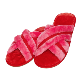 Chinelo Pantufa Slider Cruzada Cherry Pink Lua Lua